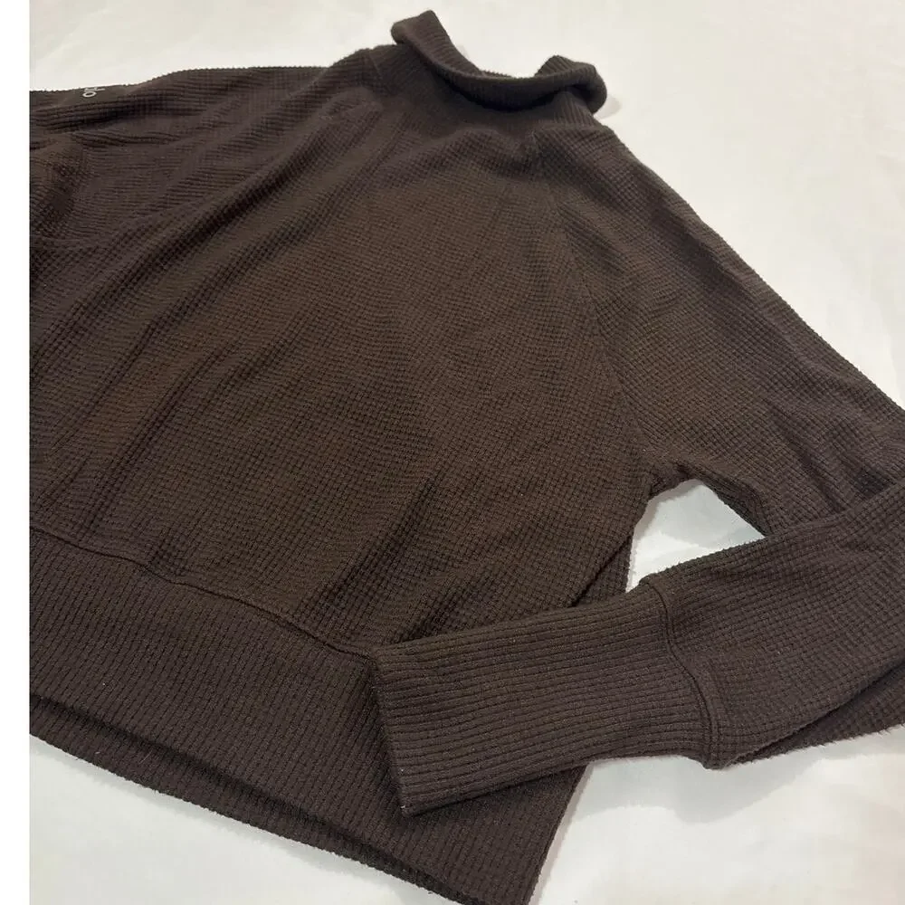 Alo Women XXS Waffle Weekend Escape Mock Neck Long Sleeve Athleisure Comfortable